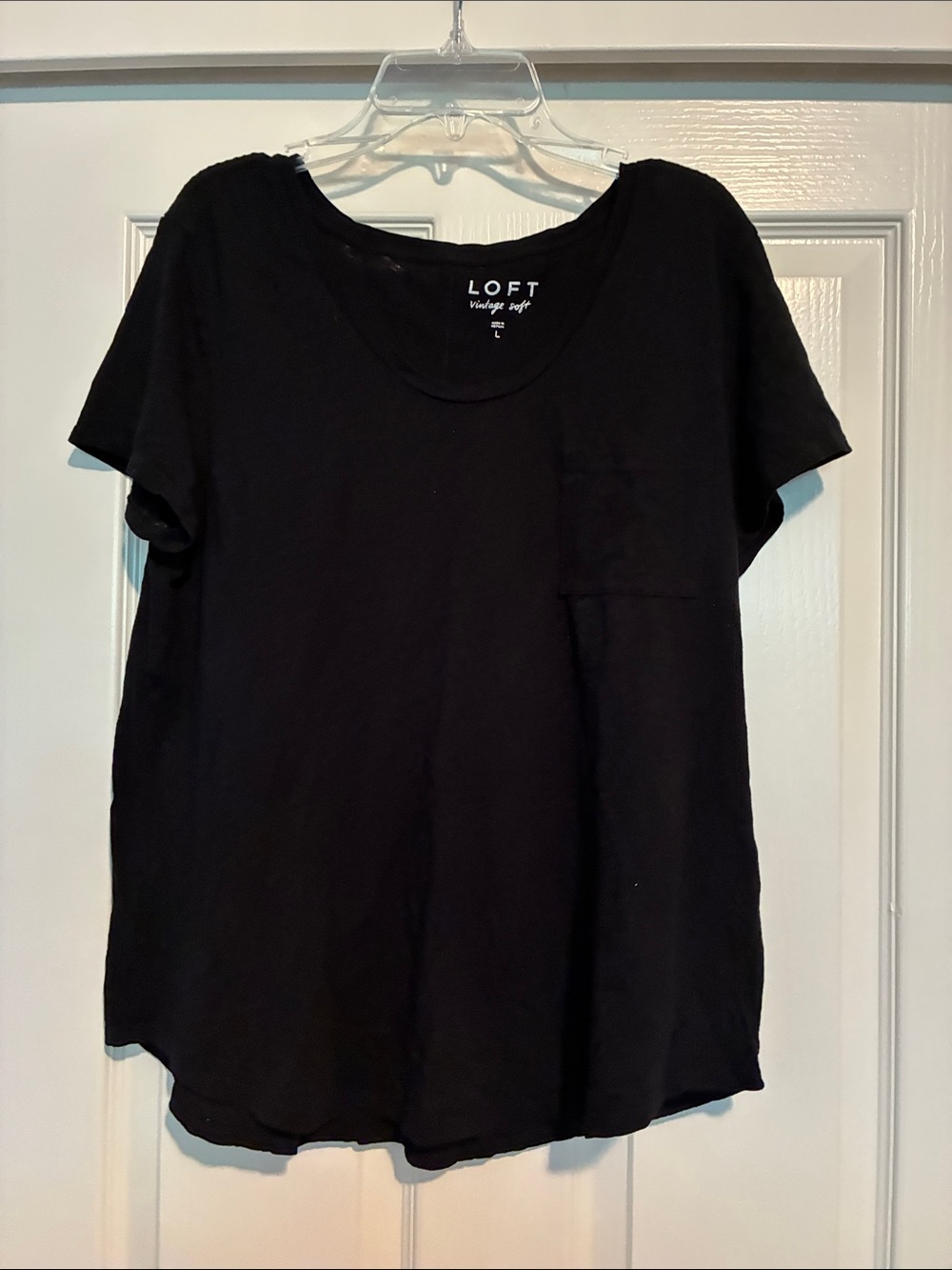 LOFT Black Short-Sleeve Pocket Tee